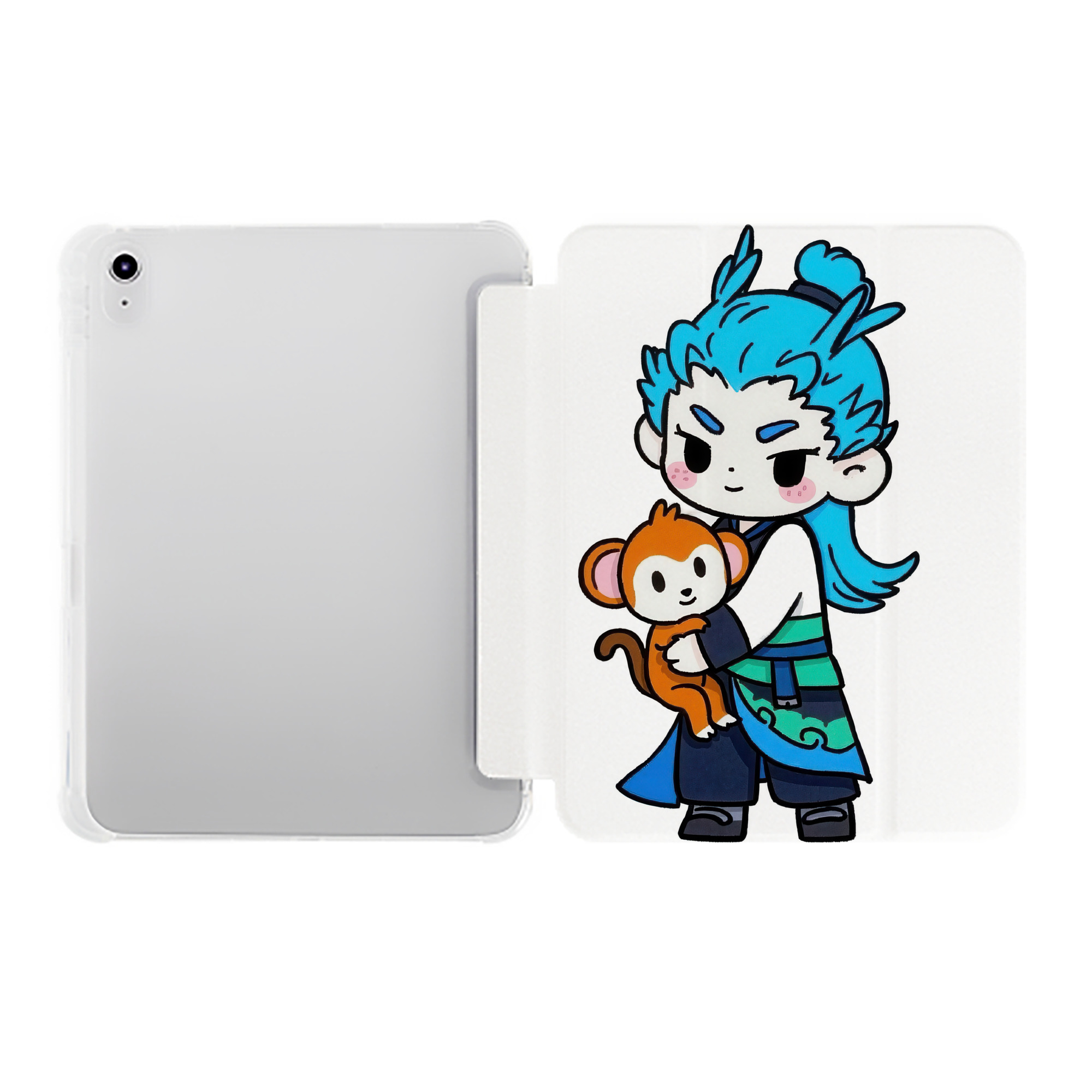 （画像用） Ne Zha 2 ナタ 魔童の大暴れ IPad ケース ペン収納付き 三つ折りスタンド PUレザー×シリコン 対応機種9.5/10.5/10.9インチ